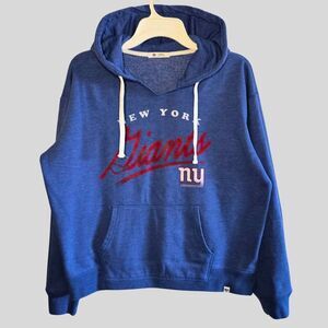 '47 Brand New York Giants Hoodie Womens Large Royal Blue NFL Pullover Sweatshirt